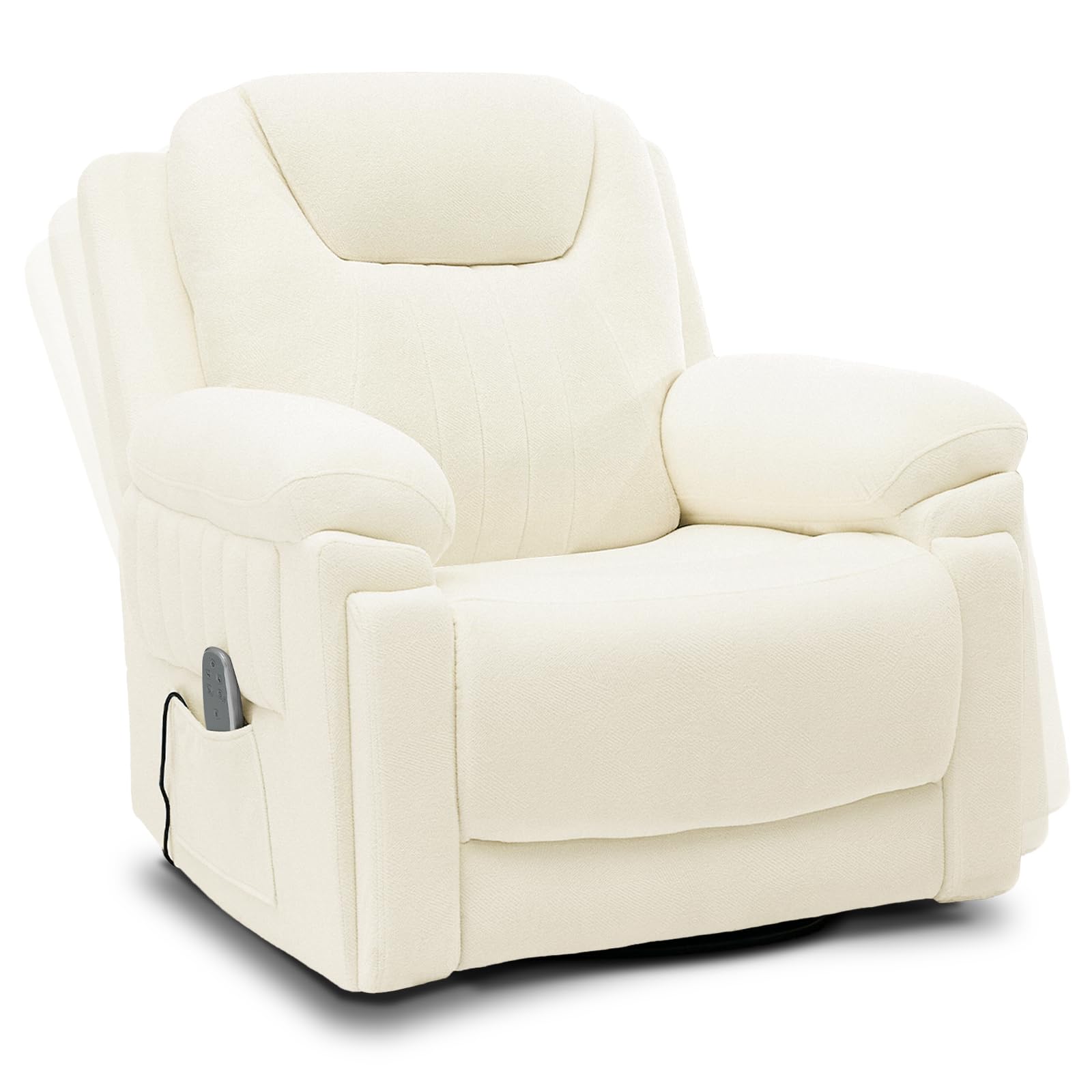 Govoya Electric Automatic Rocking Recliner Chair for Adults with 3 Speeds, Wired Remote Control, Fabric Power Auto Glide Recliner for Living Room, 5-