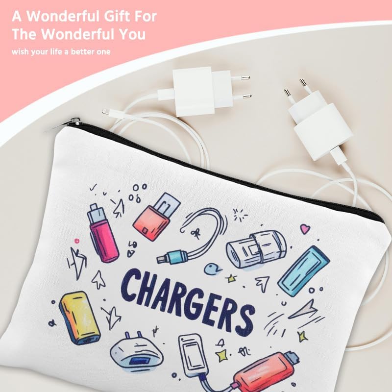 Sisadodo Chargers Organizer Travel Bag for Women Men Charging Cable Bag with Zipper Electronics Storage Bags Cord Plug Phone Earbud U Disk Storage Bags Organizer Toiletry Travel Cosmetic MakeupBag - Image 3