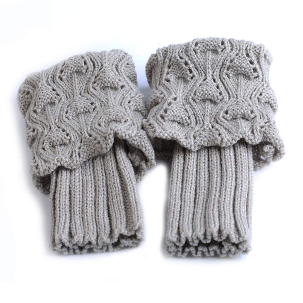 AkoMatial Warm Elastic Short Leg Warmer Cuffed Crochet Boot Cuffs Socks Knit Toppers for Women