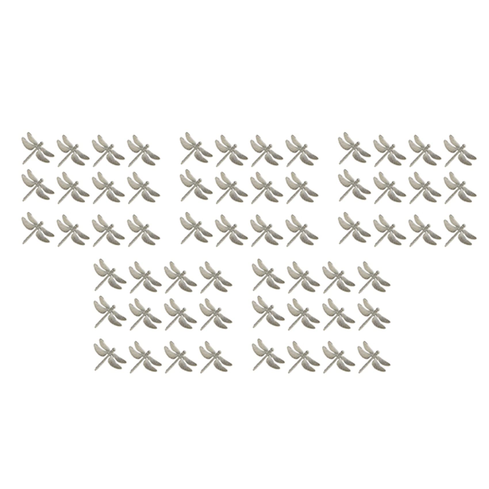 Hndhbfgrt 60 Pcs Dragonfly Napkin Rings, Zinc Alloy Napkin Buckle Silver Napkin Ring for Hotel Wedding Holiday Table Dinner