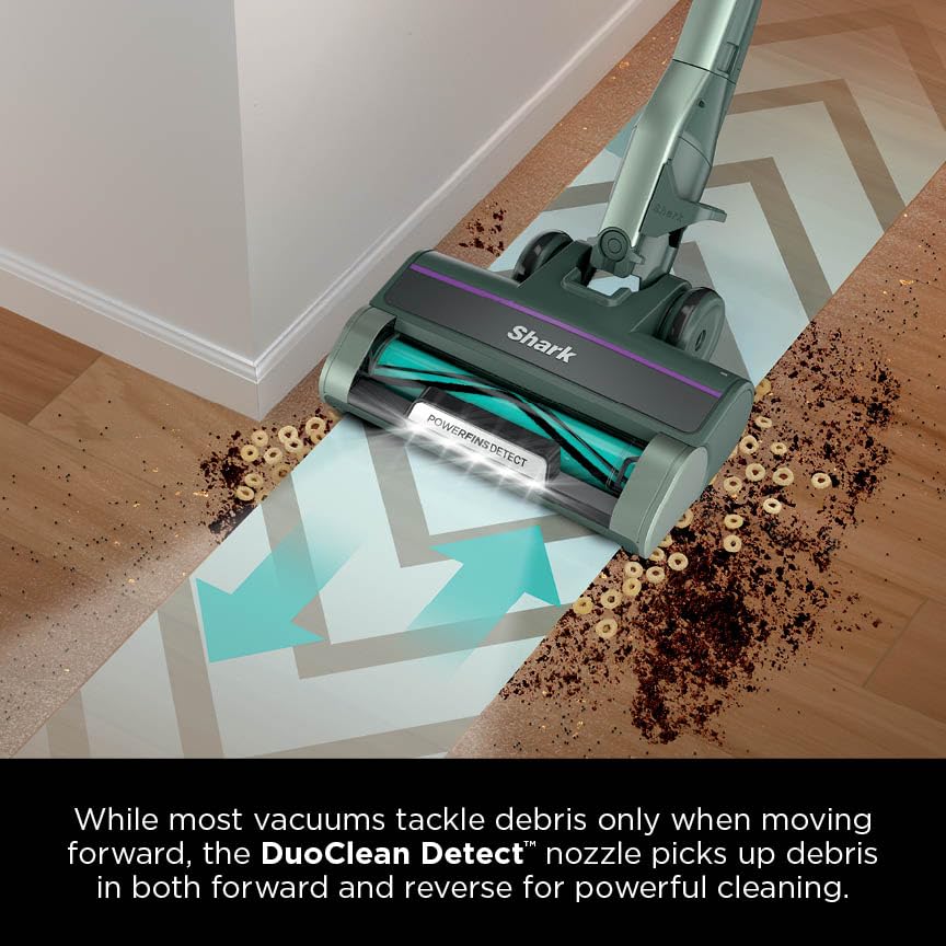Image of Shark Detect Ultralight Corded Stick Vacuum with Direction Detect and Self-Cleaning Brushroll, Powerful Hair Pickup, Ultra-Lightweight, Crevice & Upholstery Tool Included, Evergreen, HZ752