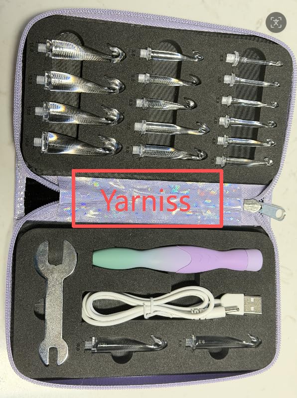Yarniss Juego de agujas de ganchillo iluminadas, agujas de ganchillo con