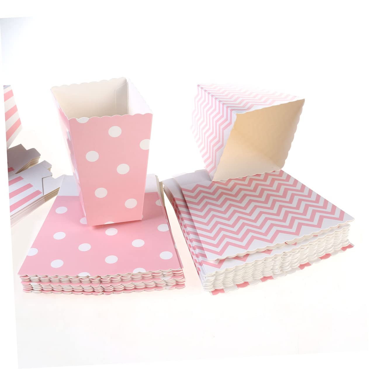 Scatole di Cartone per Popcorn 48 Pezzi in Carta Rosa per Compleanno