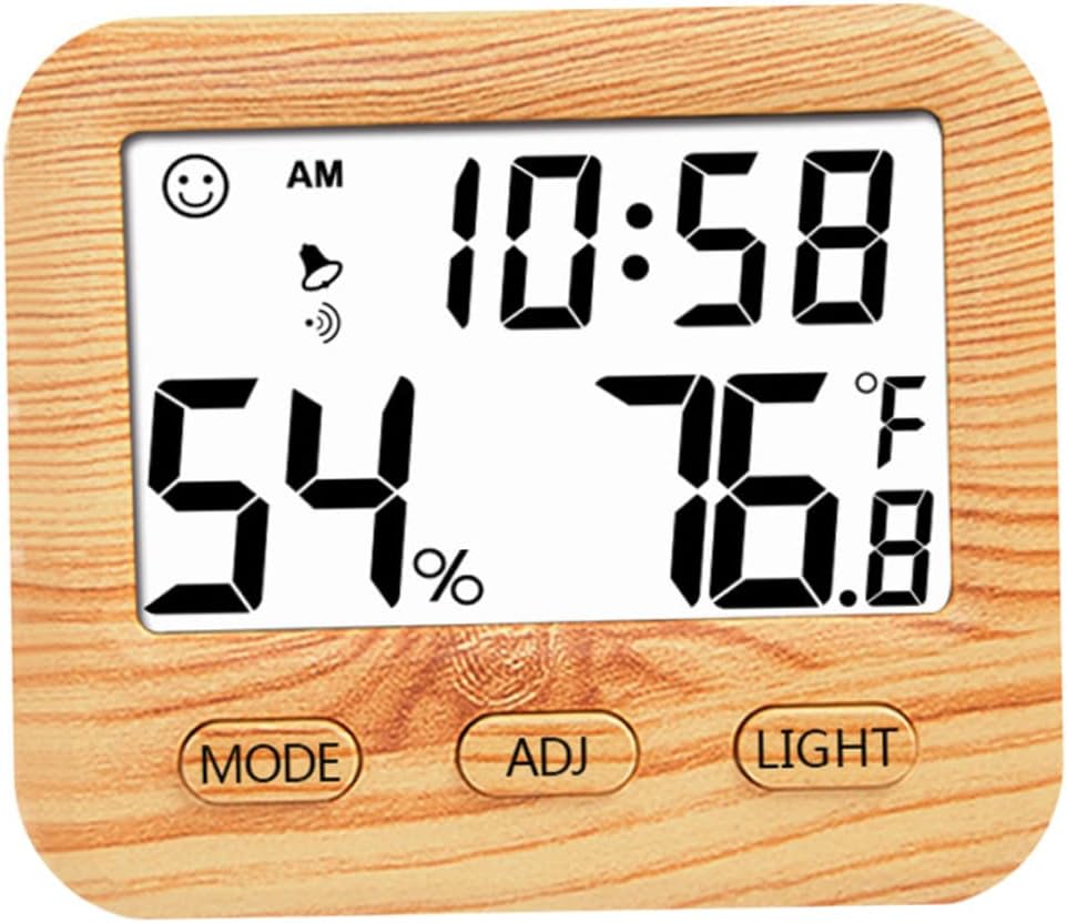 Digital Hygrometer Indoor Thermometer, Wooden Temperature