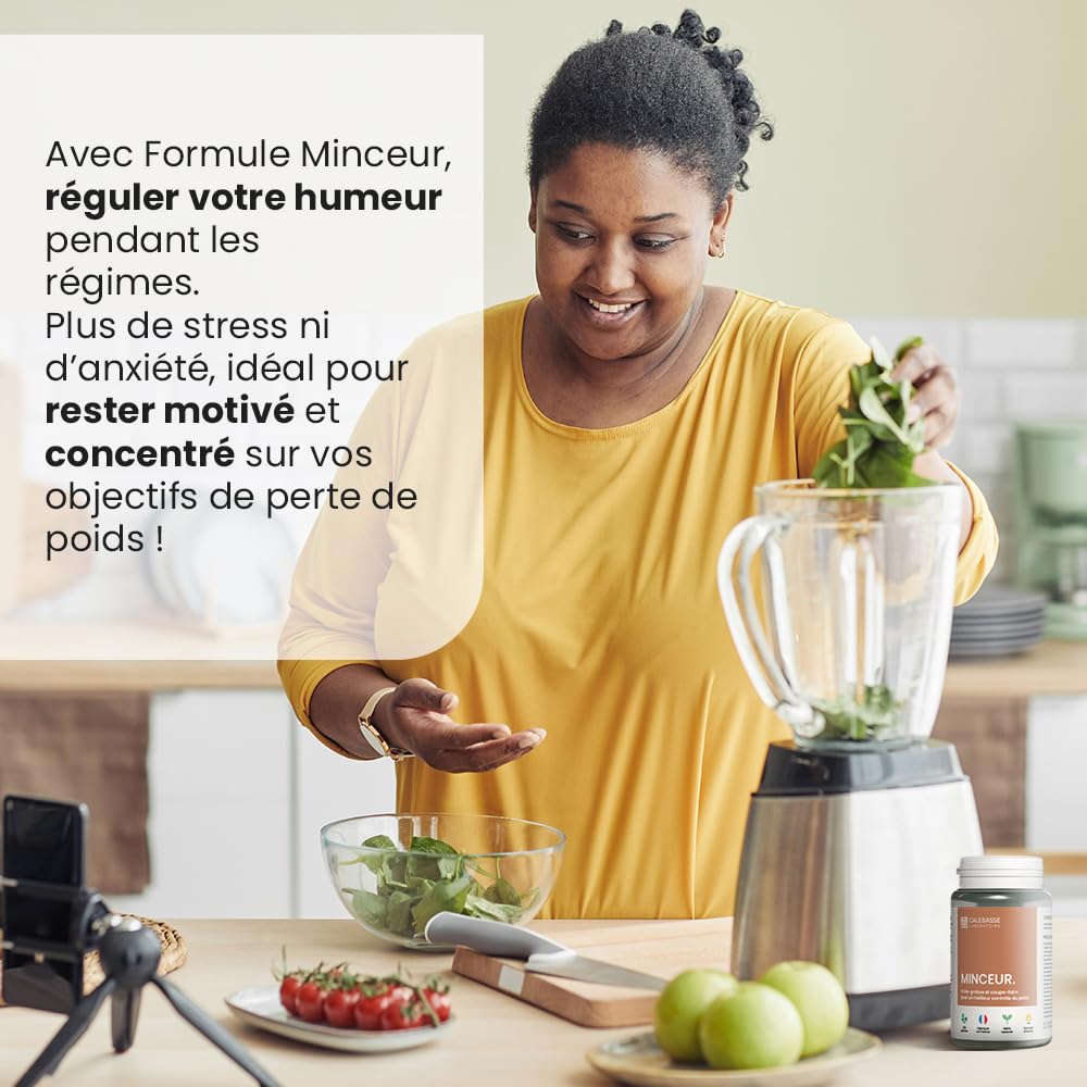 Formule Minceur Naturelle | Complément Alimentaire Perte de Poids | Réduction de la Rétention d’Eau & Effet Drainant | Chai Hu, Kudzu, Pissenlit, Pivoine, Mandarine | 100 Gélules | Fabriqué en France