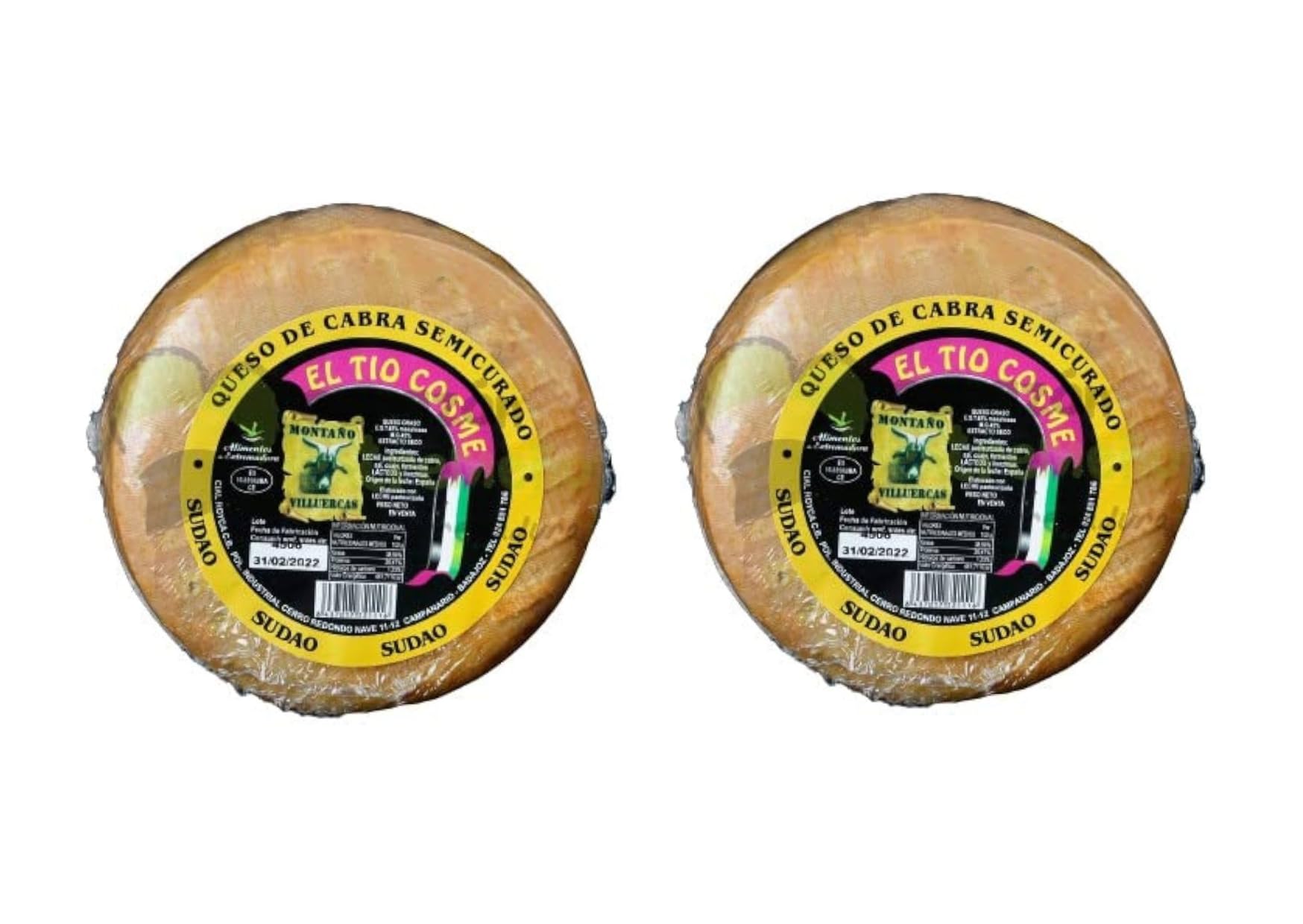 Pack 2 Quesos Cabra Sudao “El Tio Cosme” Gourmet Extremadura