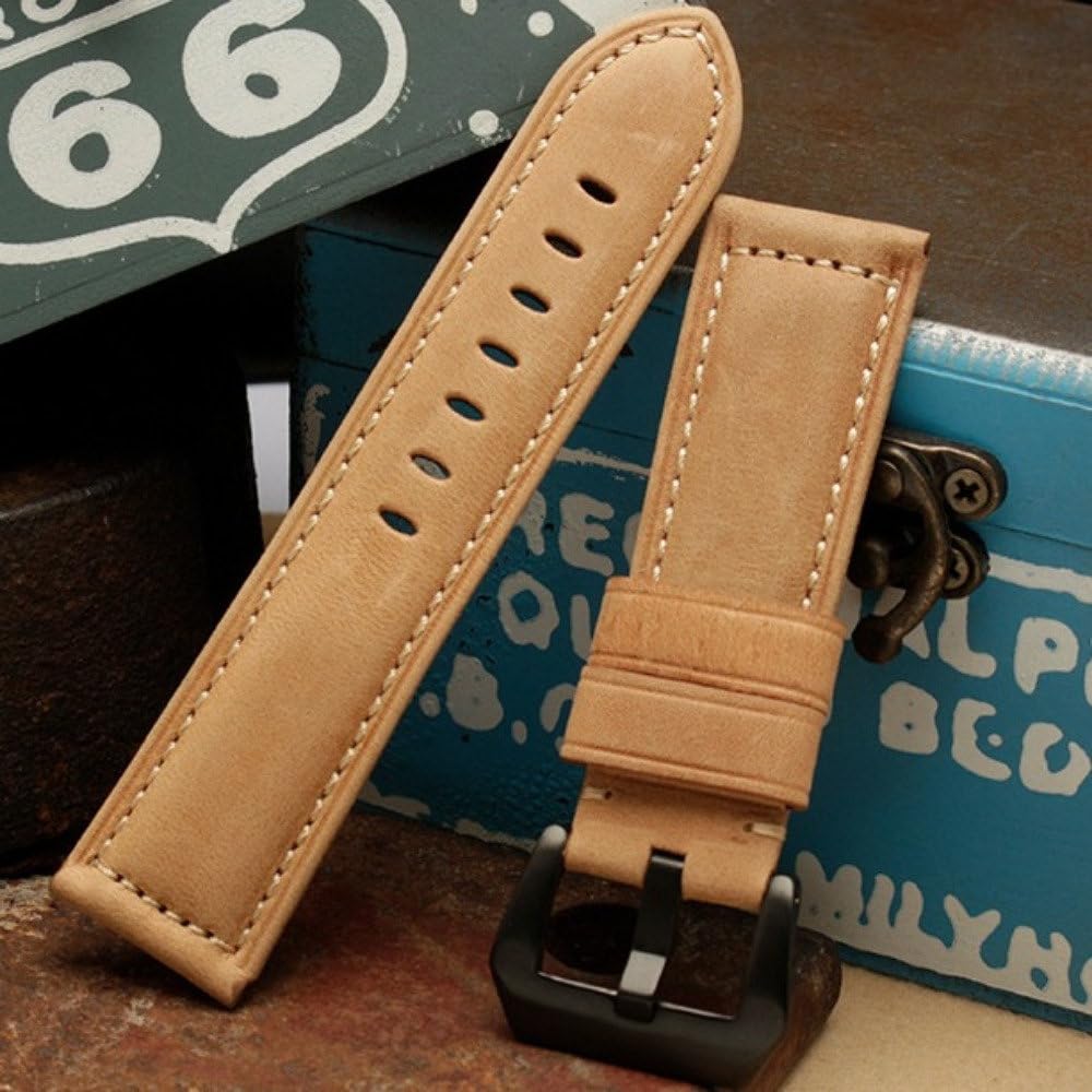 Correa de cuero auténtico, Adecuado for correa de reloj Correa cuero Hombres Mujeres