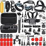 Leknes 54 in 1 Accessori Kit per GoPro Hero 5 4 3+ 3 2 1 Black Silver and SJCAM SJ4000 SJ5000 SJ6000 Action Camera Accessories per Lightdow/Xiaomi Yi/WiMiUS/DBPOWER