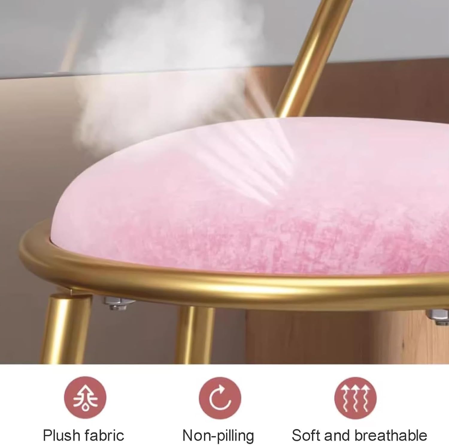 Silla de tocador con respaldo creativo de mariposa, bonito taburete de respaldo alto para dormitorio de niñas