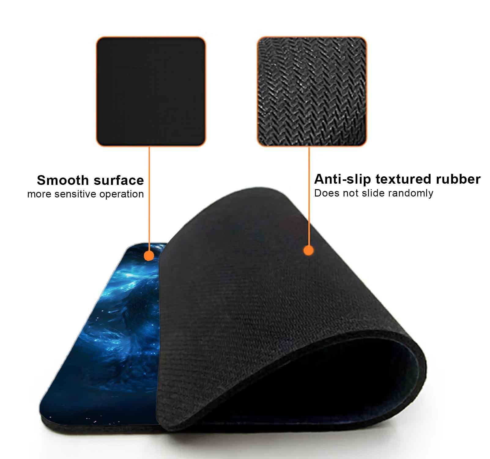 Blue Dragon Tapis de souris pour bureau, ordinateur portable et ordinateur portable sans fil, 24,1 x 20,1 cm, base en caoutchouc antidérapant, surface lisse, pour la maison, le bureau et les voyages