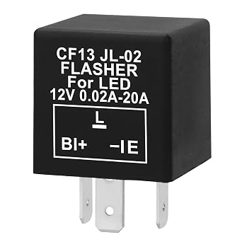 LED Flasher Relay, CF13 JL-02, 12V 0.02A-20A 3 Pin, to Fix LED Light Turn Signal Hyper Flash Blinking Light 12V DC 1