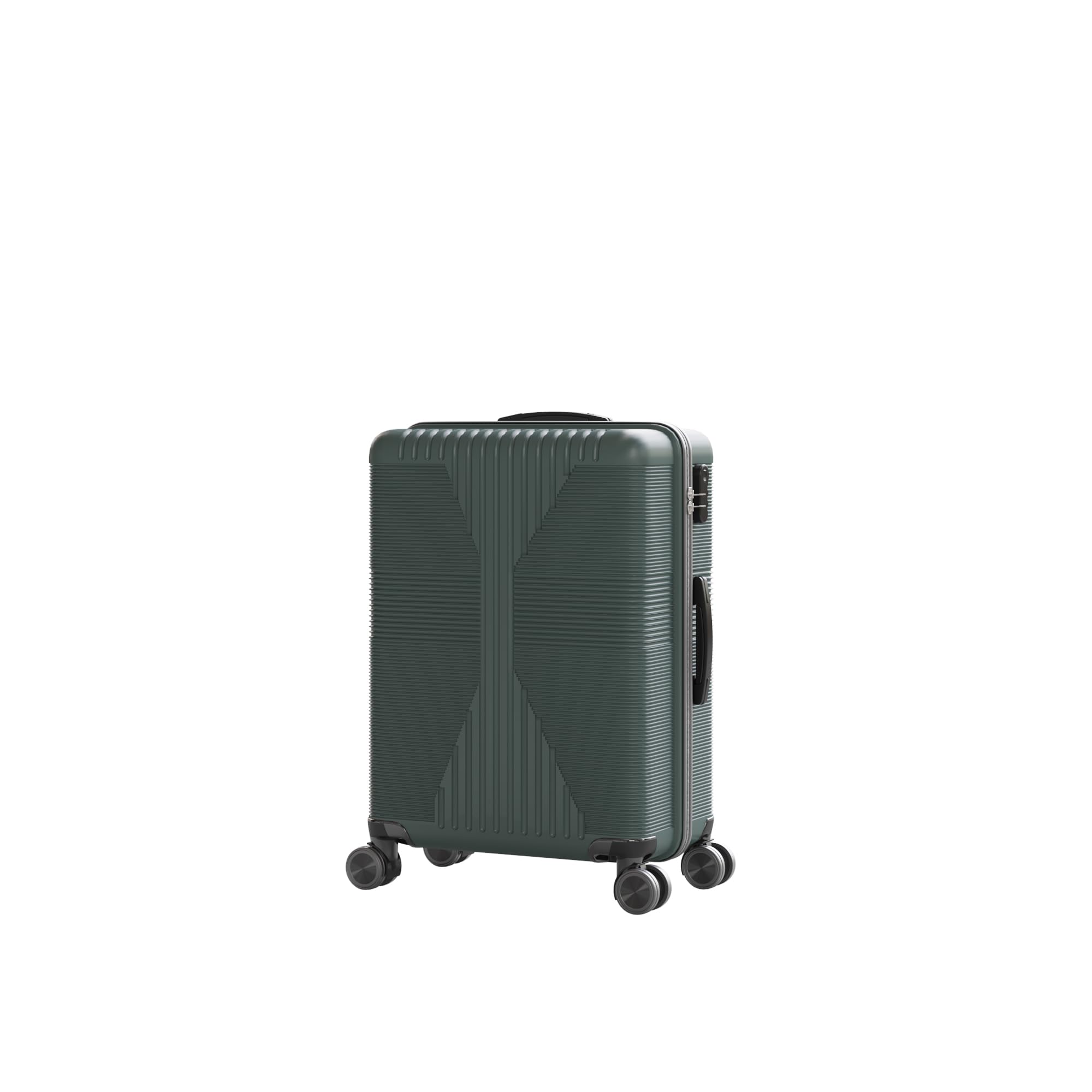 Karl home Hardshell Carry On Luggage with Spinner Wheels, Lightweight PP Hardside Small Suitcase with Built-in Lock &amp; Smooth Zipper, 22 Inch Airline Approved, Dark Green