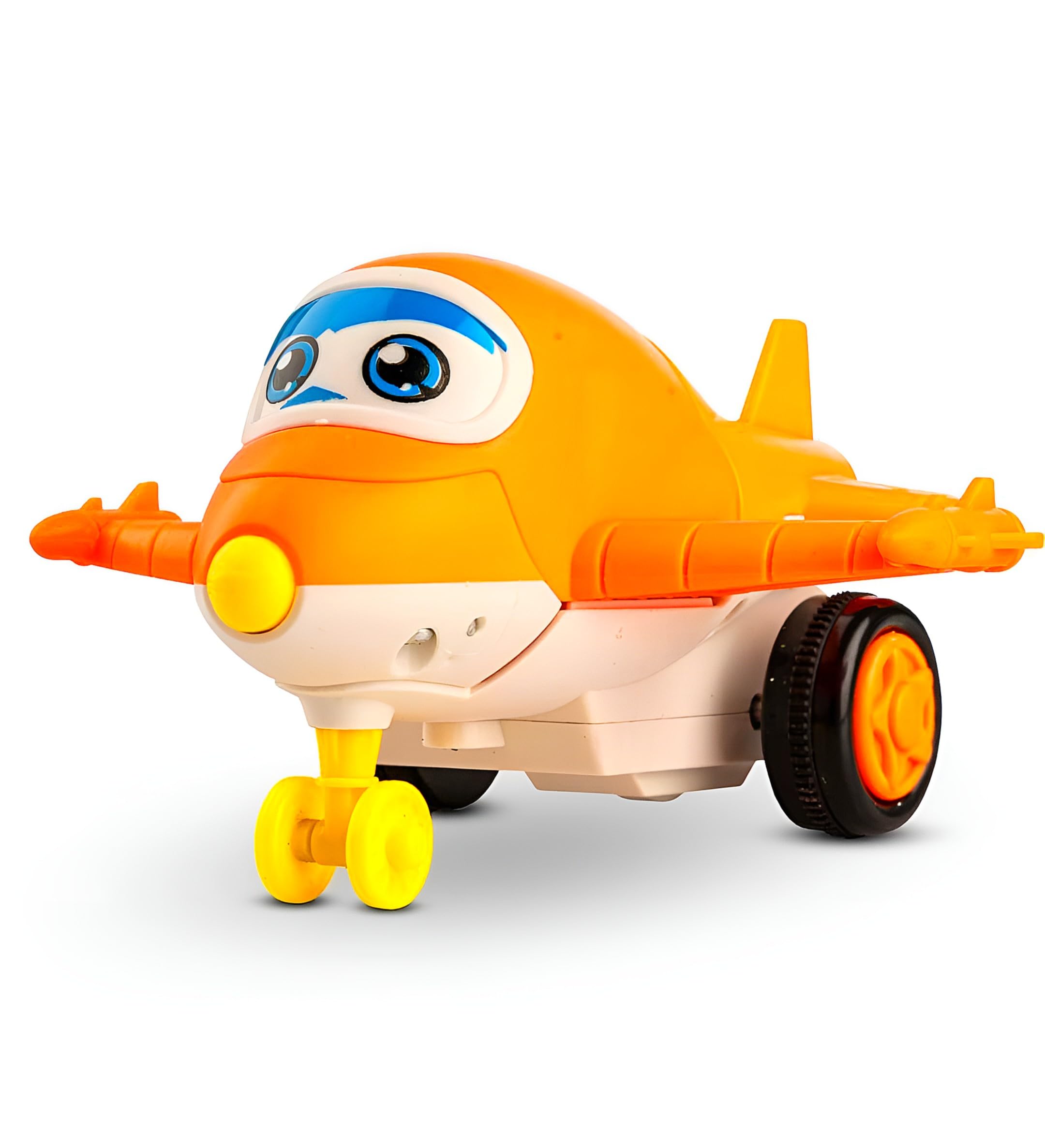 Unbreakable Mini Transforming Robot Airplane Toy for Kids | 2-in-1 Push and Go Action Cartoon Vehicle | Durable Plastic Toy | Fun Gift for Boys & Girls | Multicolor | Pack of 1 | Age 3+