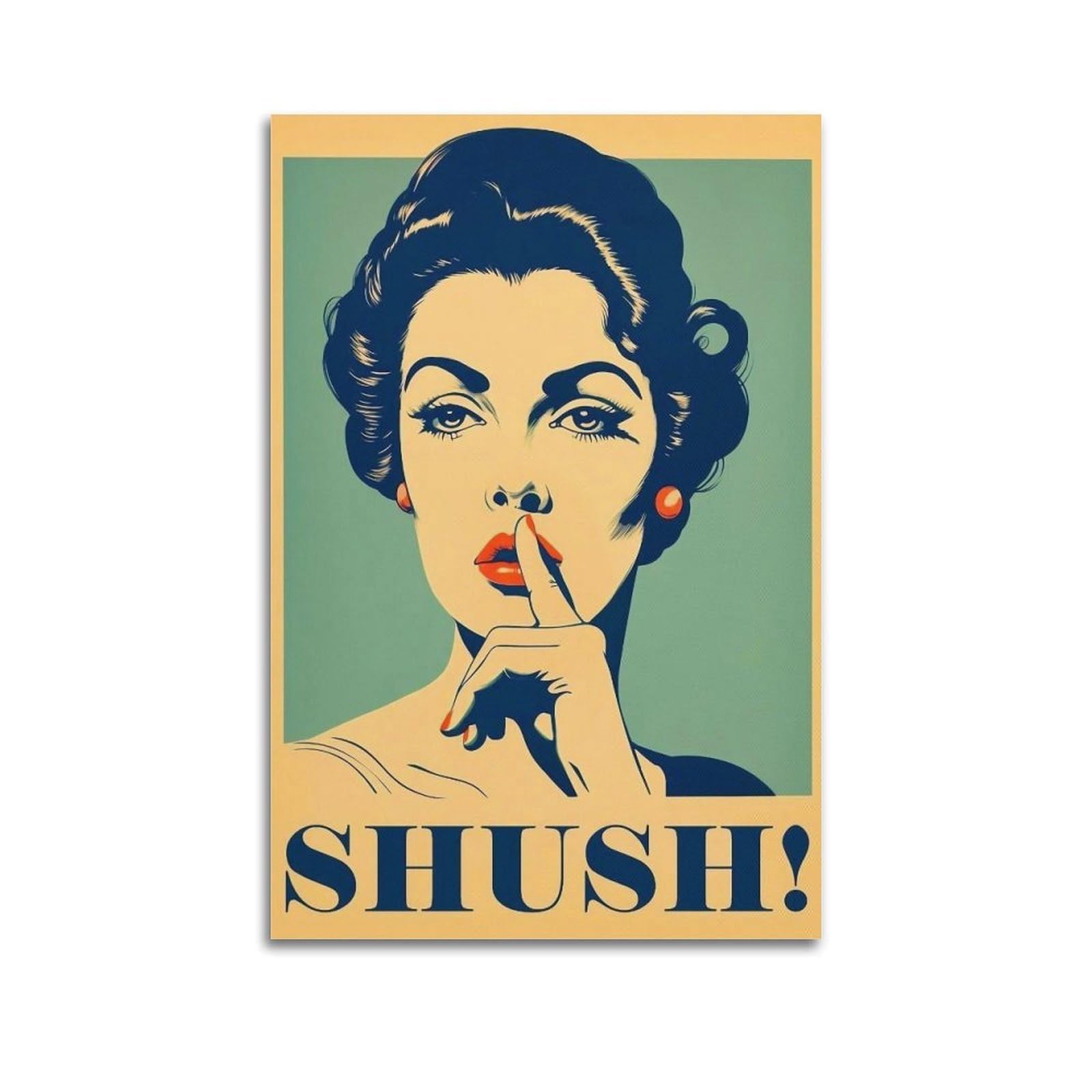 Toile vintage décorative Shush art mural salon - 6