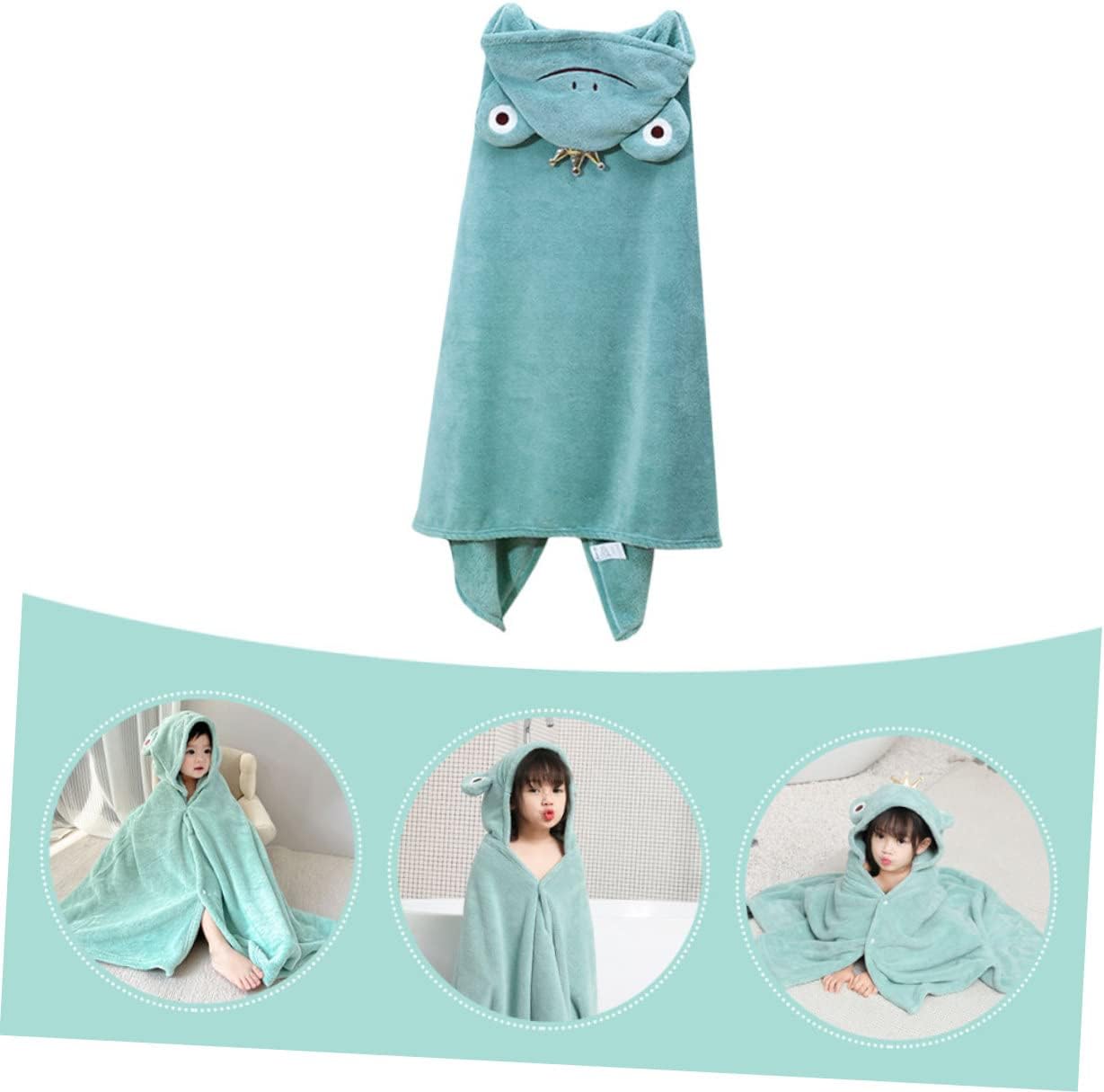 Toyvian Hooded Boys and Girls Bathrobe Cartoon Design Bathing Towel Boy Girl Towel