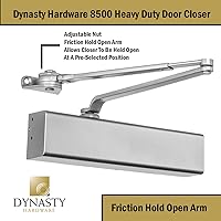 Vista 4 de Dynasty Hardware Door Closer, Grade 1 Heavy Duty Commercial Hydraulic Closer & Hold Open Arm, Self-Closing, Adjustable Spring Size 1-6, ADA