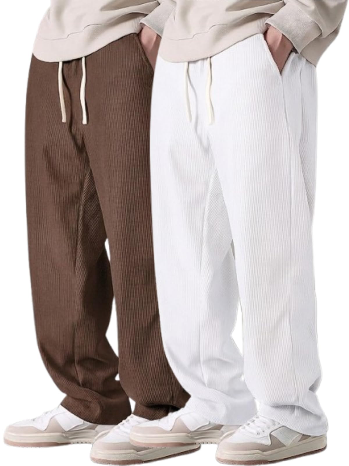 savayo Men’s Relaxed Fit Corduroy Sweatpants – Premium Stretch Ribbed Joggers, Comfortable Drawstring Lounge Pants for Fall & Winter, Breathable-picture-25