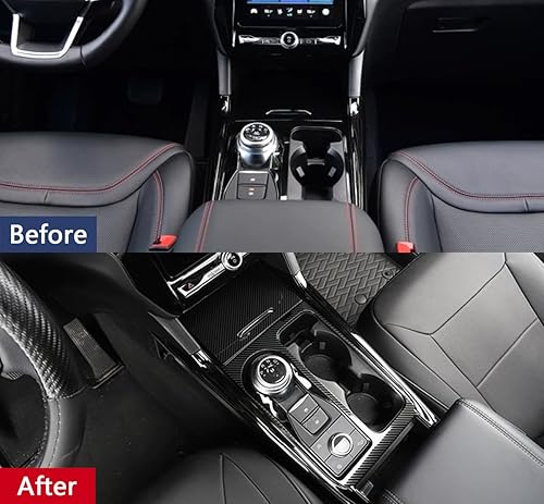 Miniatura 10 de KELEIMAI Accesorios de automóvil para Ford Explorer 2020 2021 2022 2023 Caja de cambios interior de acero inoxidable (estilo negro cepillado) 1