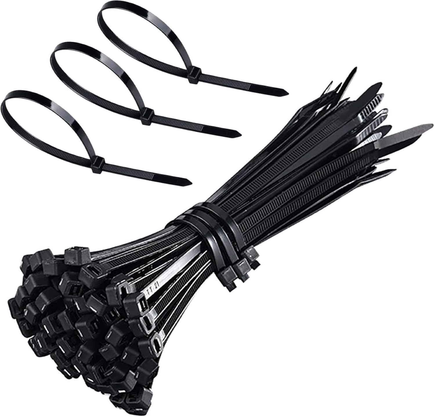 MX Teeth Grip Nylon Self Locking Cable Ties, Black (100 mm x 2.5 mm, 4 inch, Pack of 200) - Heavy Duty Strong Zip Wire Fastener Organizer Tie-image-30