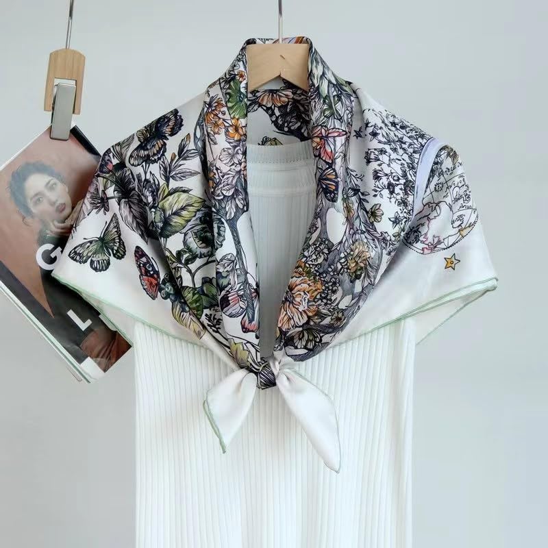 ANDANTINO 100% Pure Mulberry Silk Scarf 35" Large Square Lightweight Headscarf –Women’s Hair Wraps-With Gift Packed - Image 5