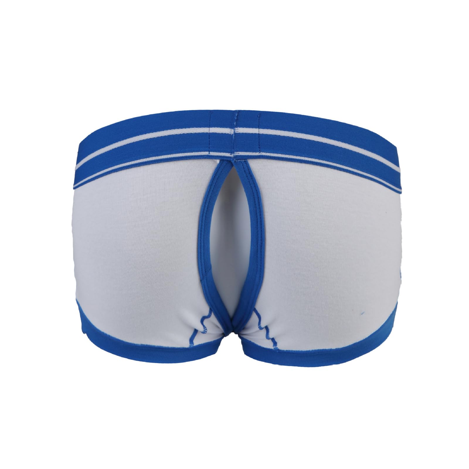Evankin Men's White Sexy Underwear With Hollowed Out Boxer Brief Low Rise Funny Back Exposed Buttocks Boxer Shorts（-S）