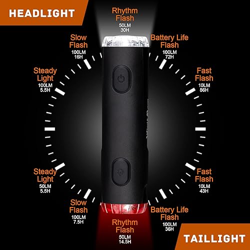 Miniatura 3 de Luz de casco recargable 2 en 1 con soporte de montaje de luz nocturna para bicicleta de seguridad, 5 modos de luz de advertencia IP66, luz de