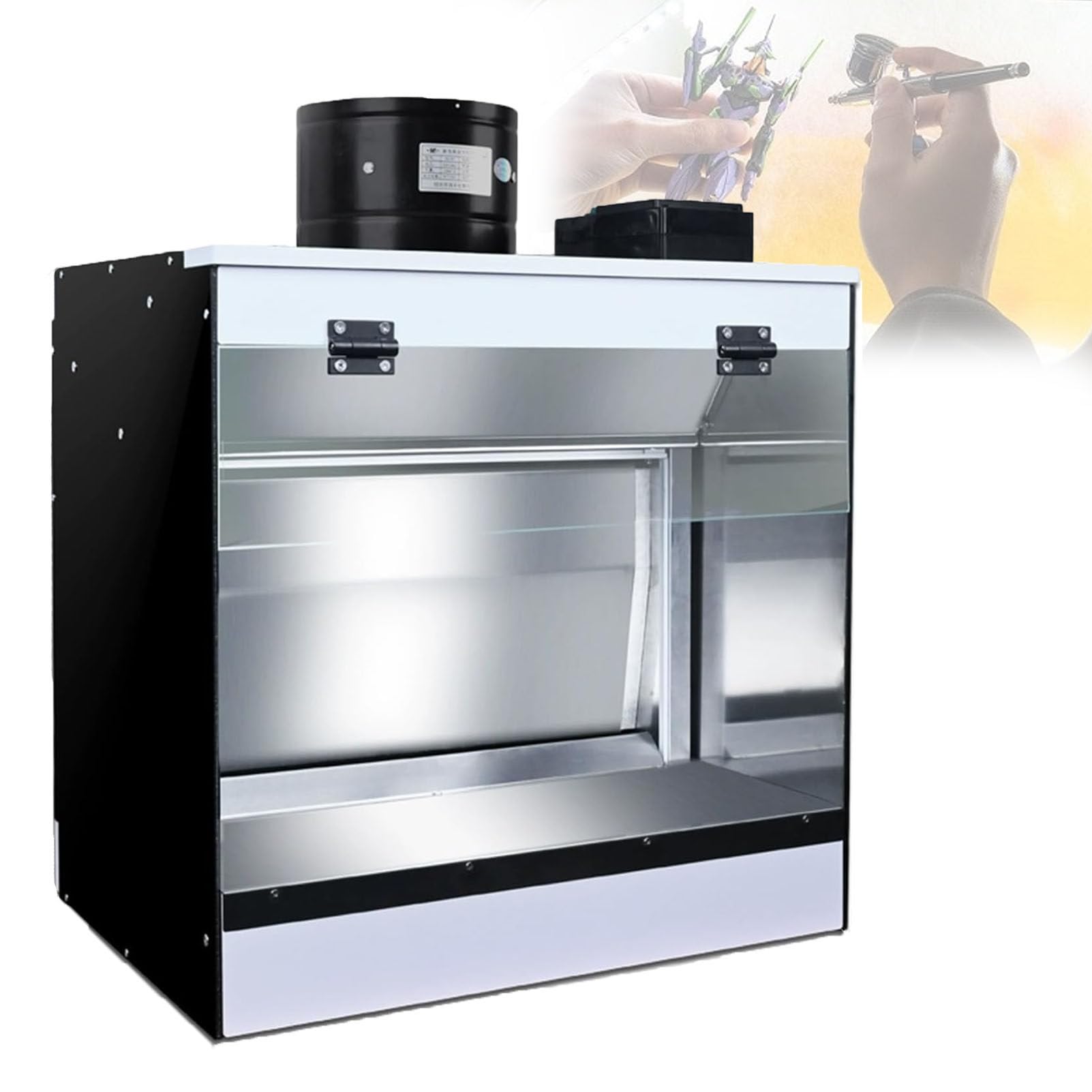 Pfps Water Curtain Paint Booth with Removable Water Tank, LED Lighting, Benchtop Airbrush Spray Booth for Model Painting M