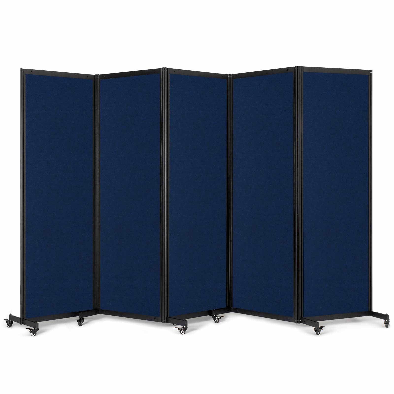 Room Partition,Office Divider,Portable Commercial Screen Dividers,Privacy Partition Separator,Classroom School Dividers, 10'6"L* 6'7"H,5 Panel,Blue