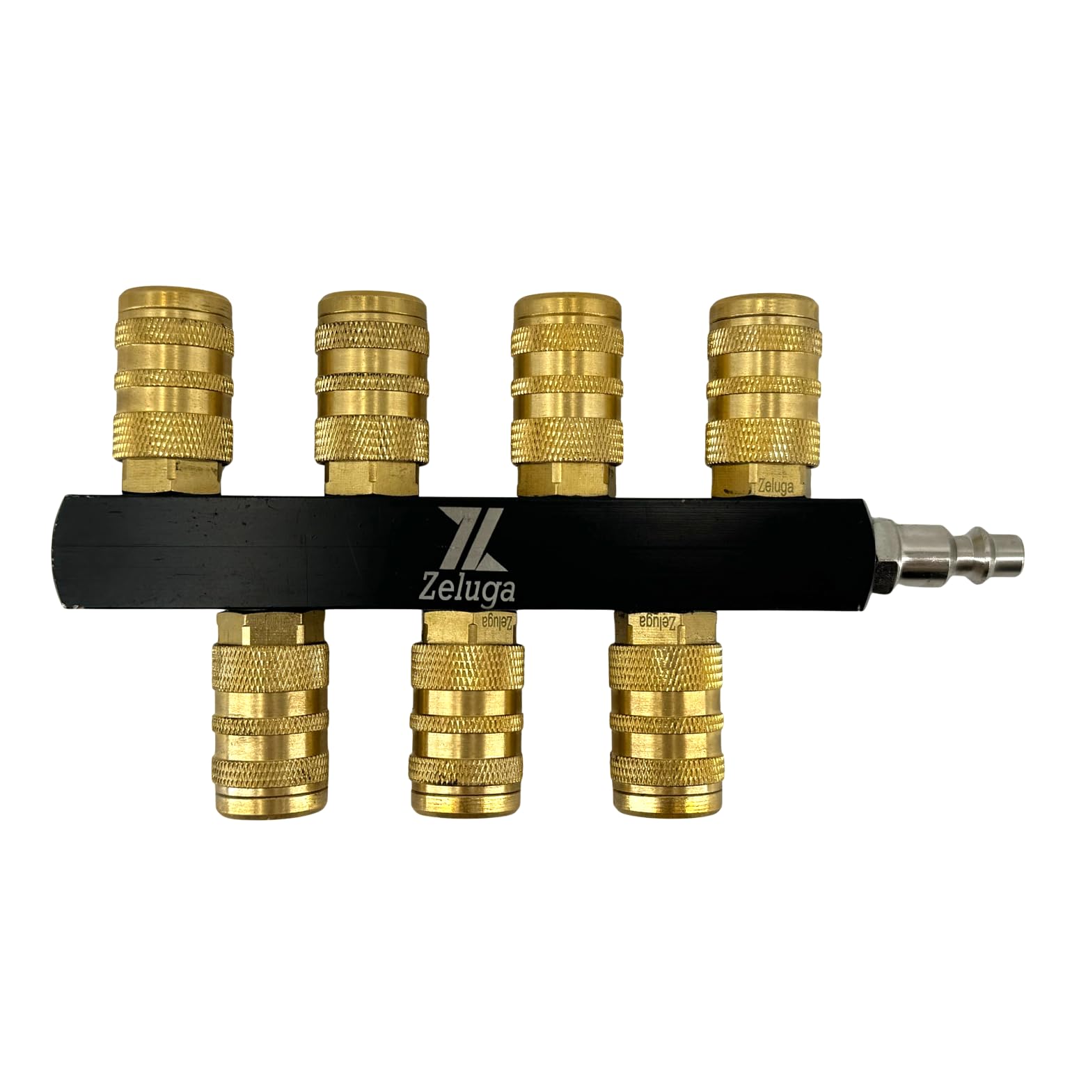 Zeluga 22-430 7-Wege-Luftverteiler im Industriestil mit Messingkupplung 7, Druckluft Zubehör