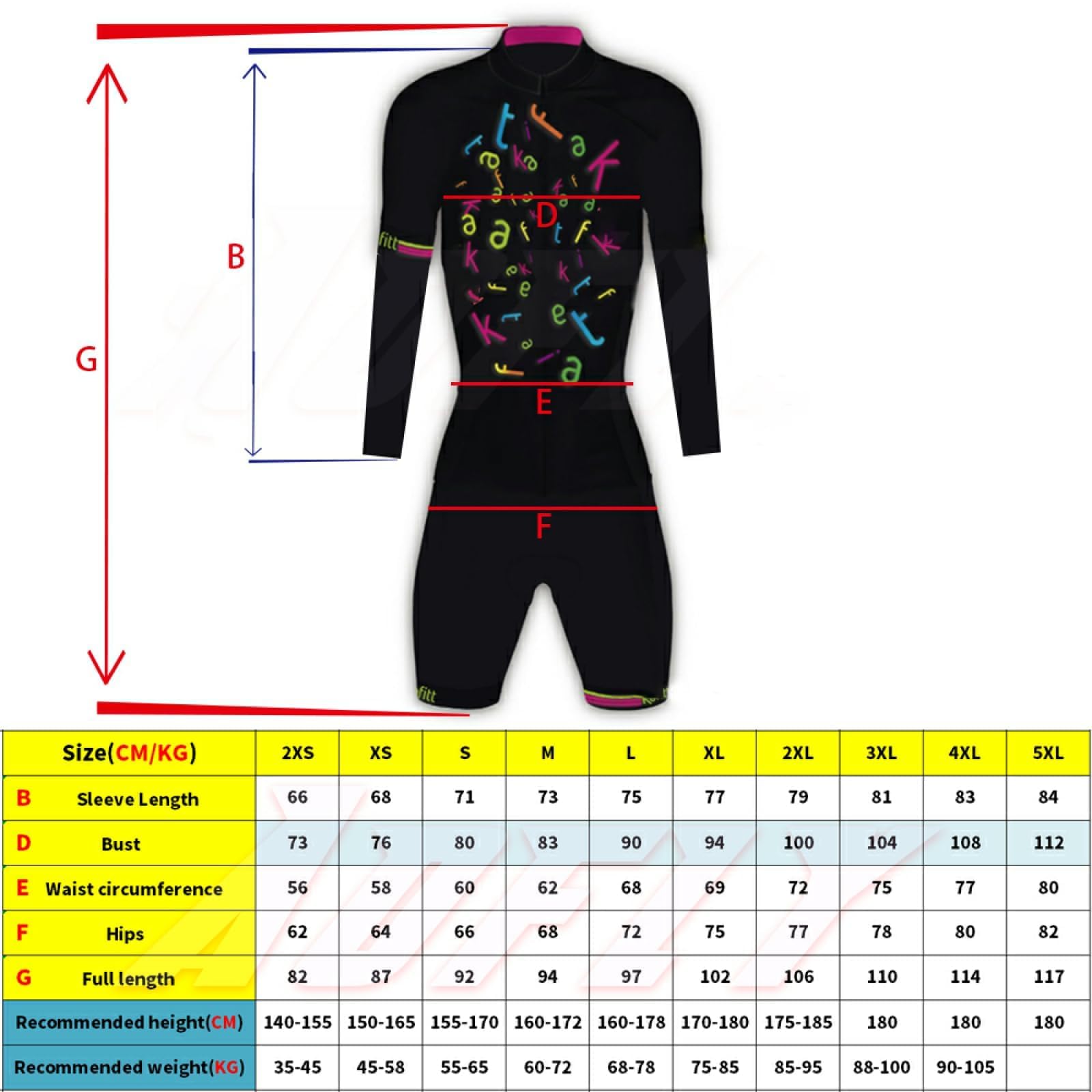 Tuta da triathlon a maniche lunghe da donna, a righe, patchwork verticale, XS-3XL