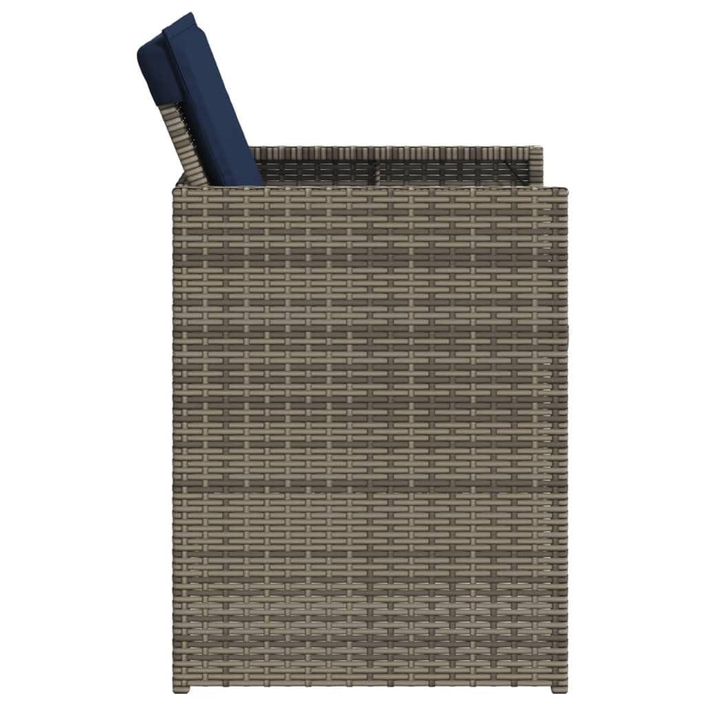 vidaXL Sillones de jardín con Cojines 4 uds ratán sintético Gris