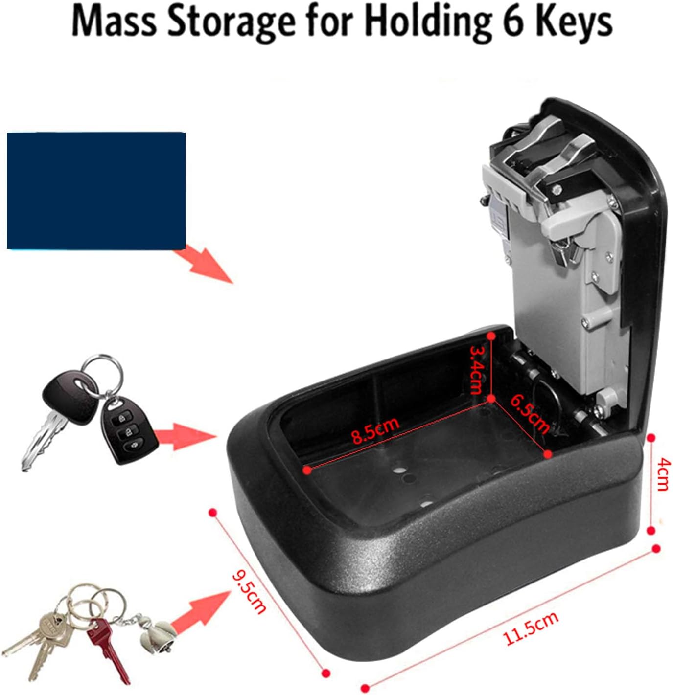 Smart Key Lock Box for Anywhere Access, BT Mechanical Waterproofing Wall Mounted Door Handle for Outdoor Home Garage Offices, Keyless Entry App Control U Shackle IP65
