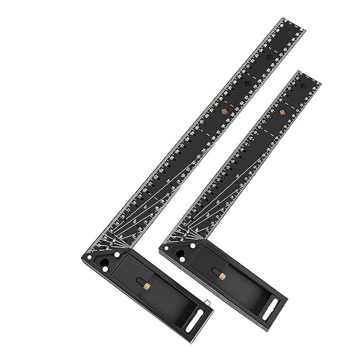 12"+16" Tooltekt Woodworking Square Ruler, Multi-Angle Measuring Multifunctional Right Angle Ruler, Universal Combination Angle L Square for Precise