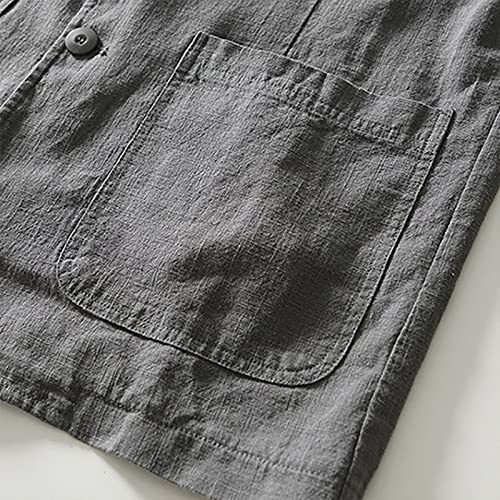 Mens Big and Tall Casual Linen Blazers Loose Fit Lightweight Button Up Suit Jackets Lapel Collar Tailored Sport Coats4