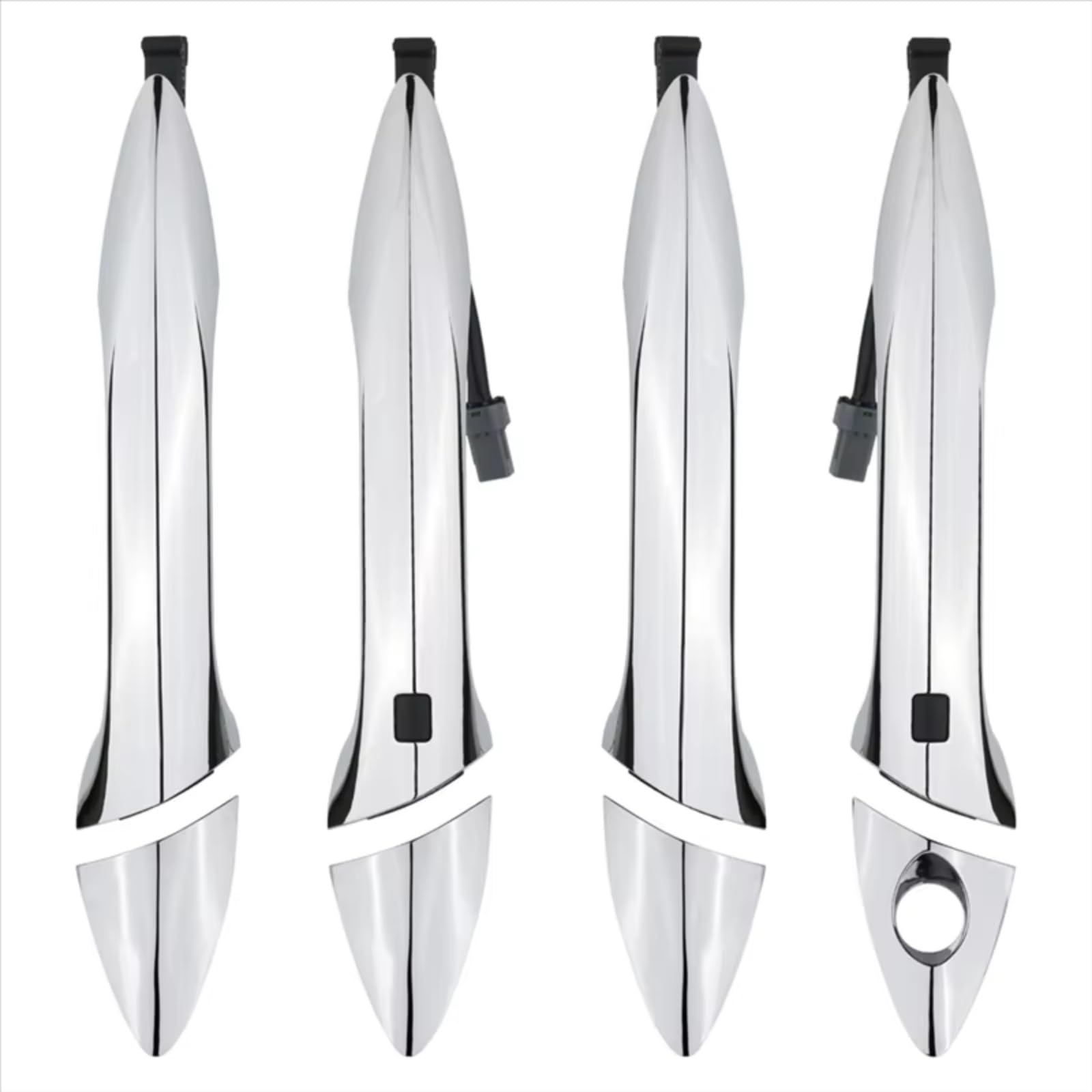 JJRFVBGT Door Handle Trim Compatible with Hyundai for Elantra 2011-2024 ABS Silver Plating with Keyhole Accessories Car Exterior Door Handle Cover