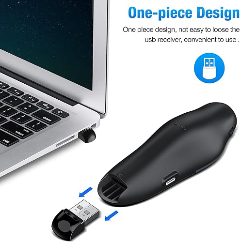 Miniatura 6 de Clicker de presentación recargable con puntero láser rojo, presentador inalámbrico, clicker remoto Powerpoint para presentaciones de laptop,