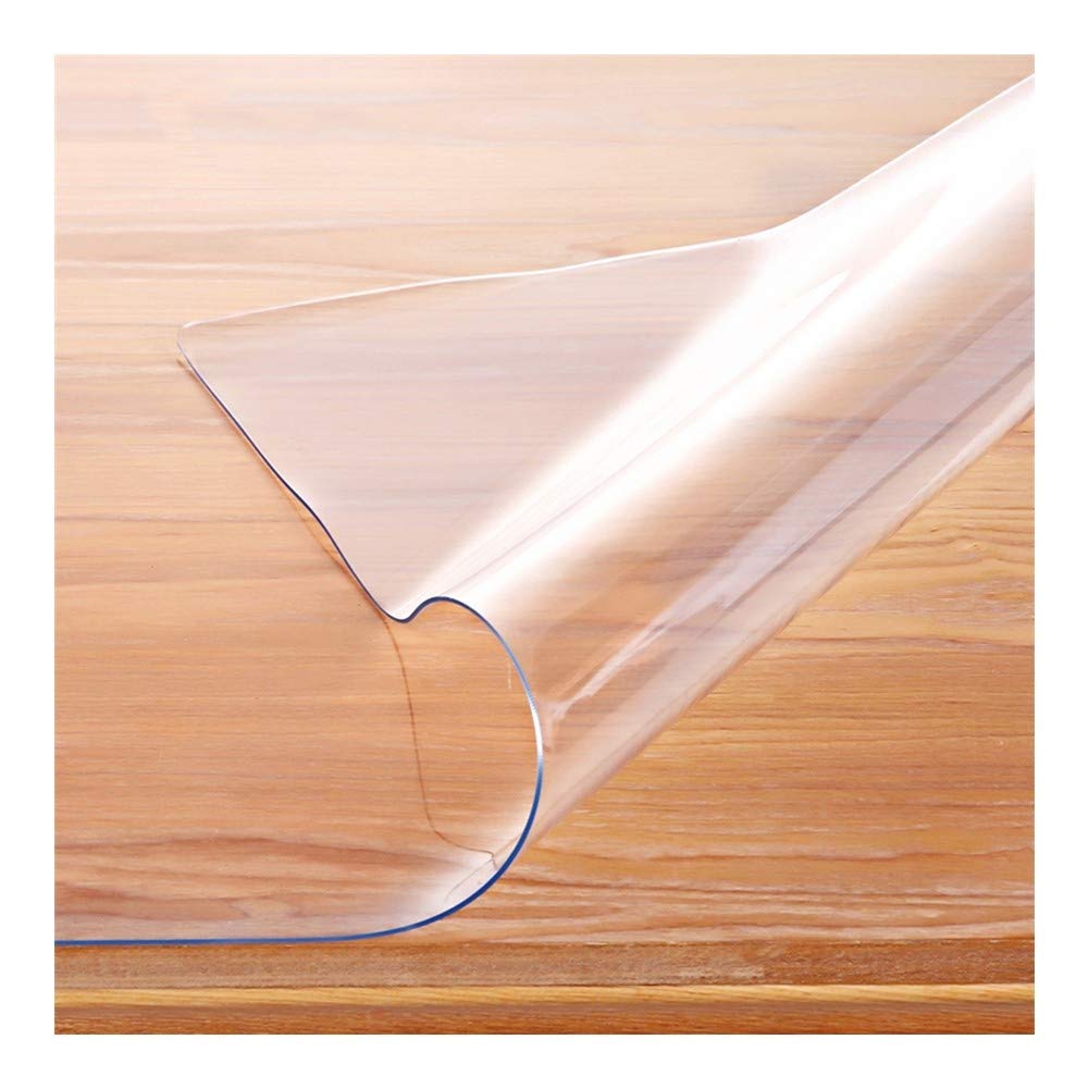 Tappetino Trasparente Parquet 1,0/1,5/2,0 Mm di Spessore Copri Proteggi Tavolo PVC Protezione da Scrivania Impermeabile Resistente al Calore Fonoassorbente per Cucina (Clear-1.5mm,90x90cm)