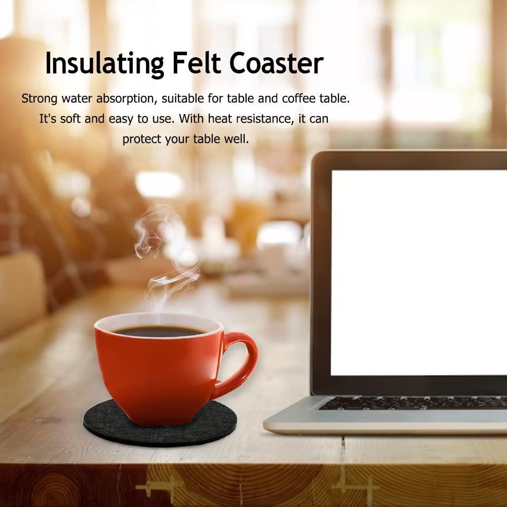 Set di 12 sottobicchieri rotondi in feltro, tovaglietta per caffè tè
