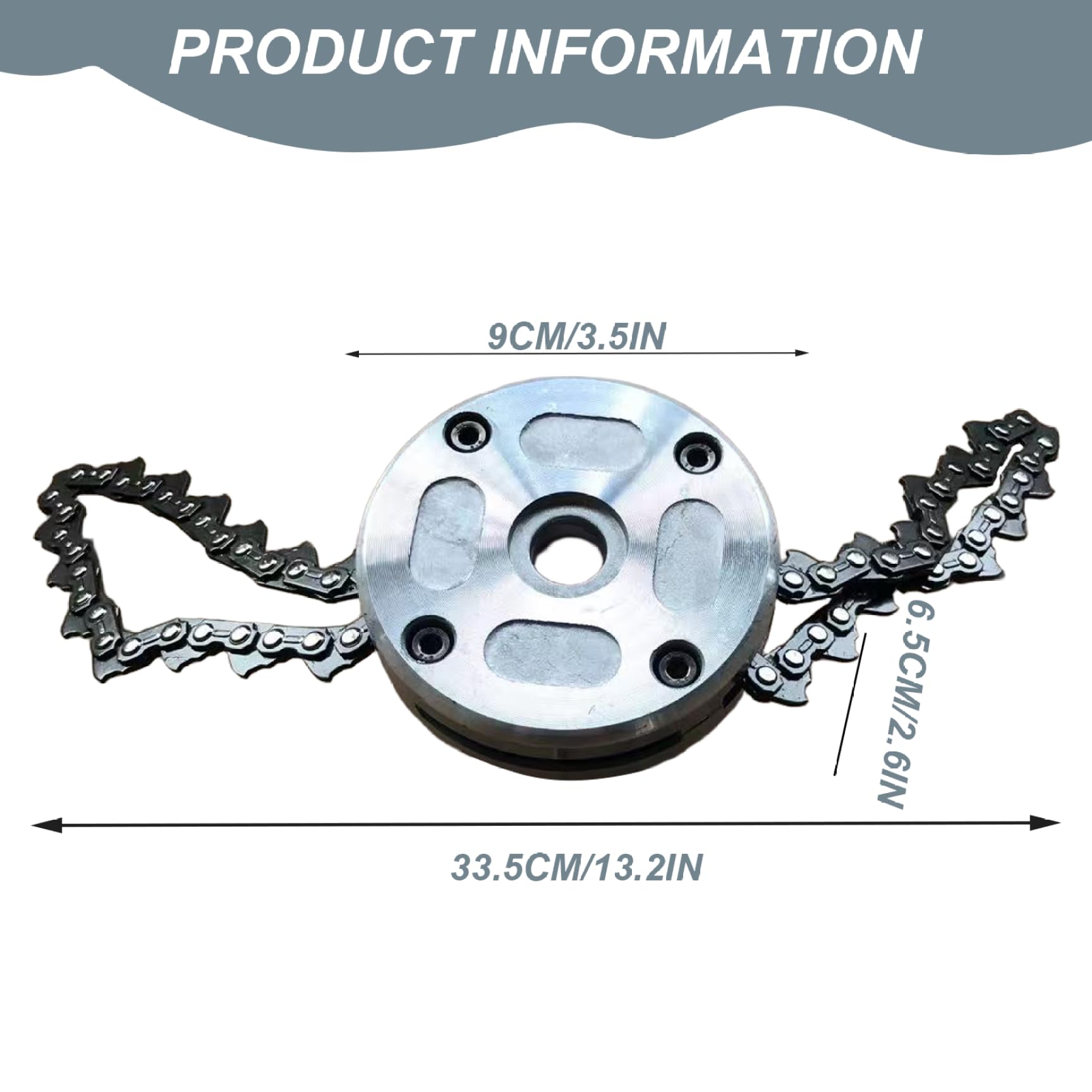 Lawn Mower Trimmer Head, Metal Chain Trimmer Head Replacement Parts, Grass Cutter Spare Parts Tools for Outside Garden