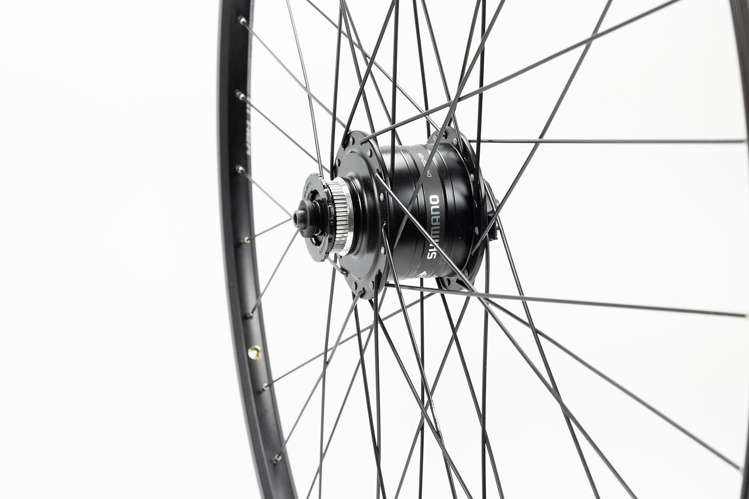 28 Zoll Vorderrad Yak 19 Hohlkammerfelge Schwarz – Nabendynamo DH-3D37-QR – Center Lock Scheibenbremse – 36 Loch – inkl. Felgenband & Speichen