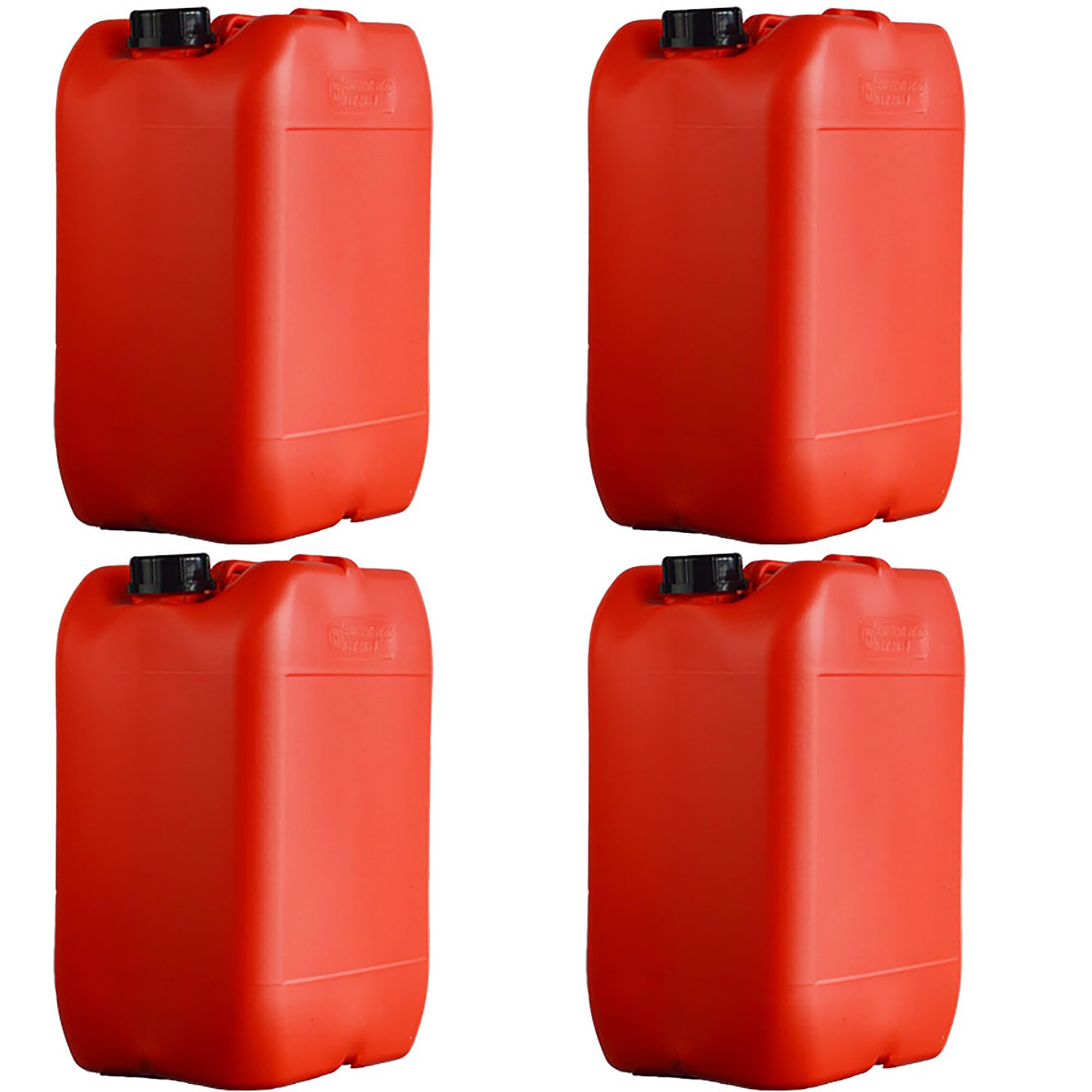 ITP Packaging 20 Liter Plastic Water Storage Container, Red, 4 Pack
