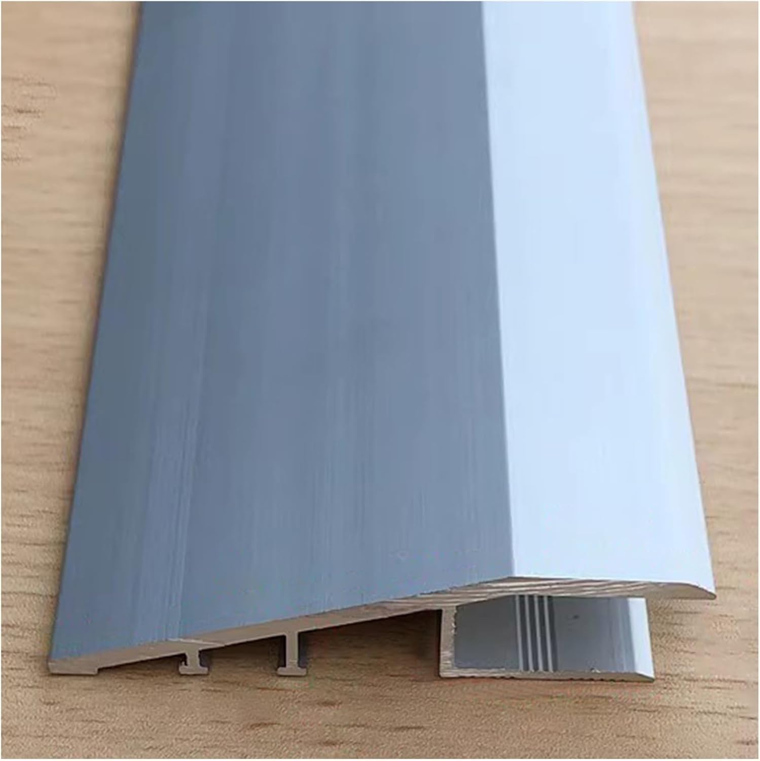 Battiscopa in alluminio, striscia alta 1,19 cm, copertura per cuciture soglia da taglio personalizzate (argento, 130 cm / 51.2in, soluzione per pavimenti