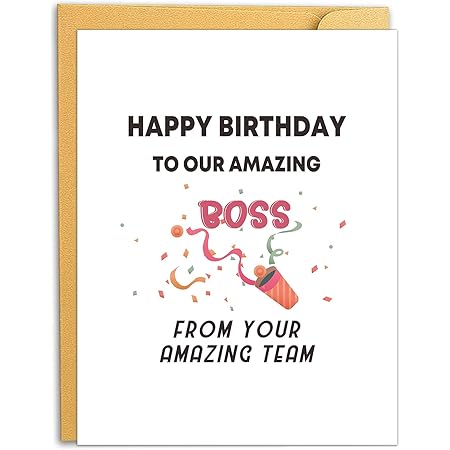 Happy Birthday Boss From All Of Us Amazon.com : Big Happy Birthday Card For Boss, Huge Birthday Card For Boss  From Everyone, Unconventional Bday Card From All Of Us, Team Card To Boss :  Office Products