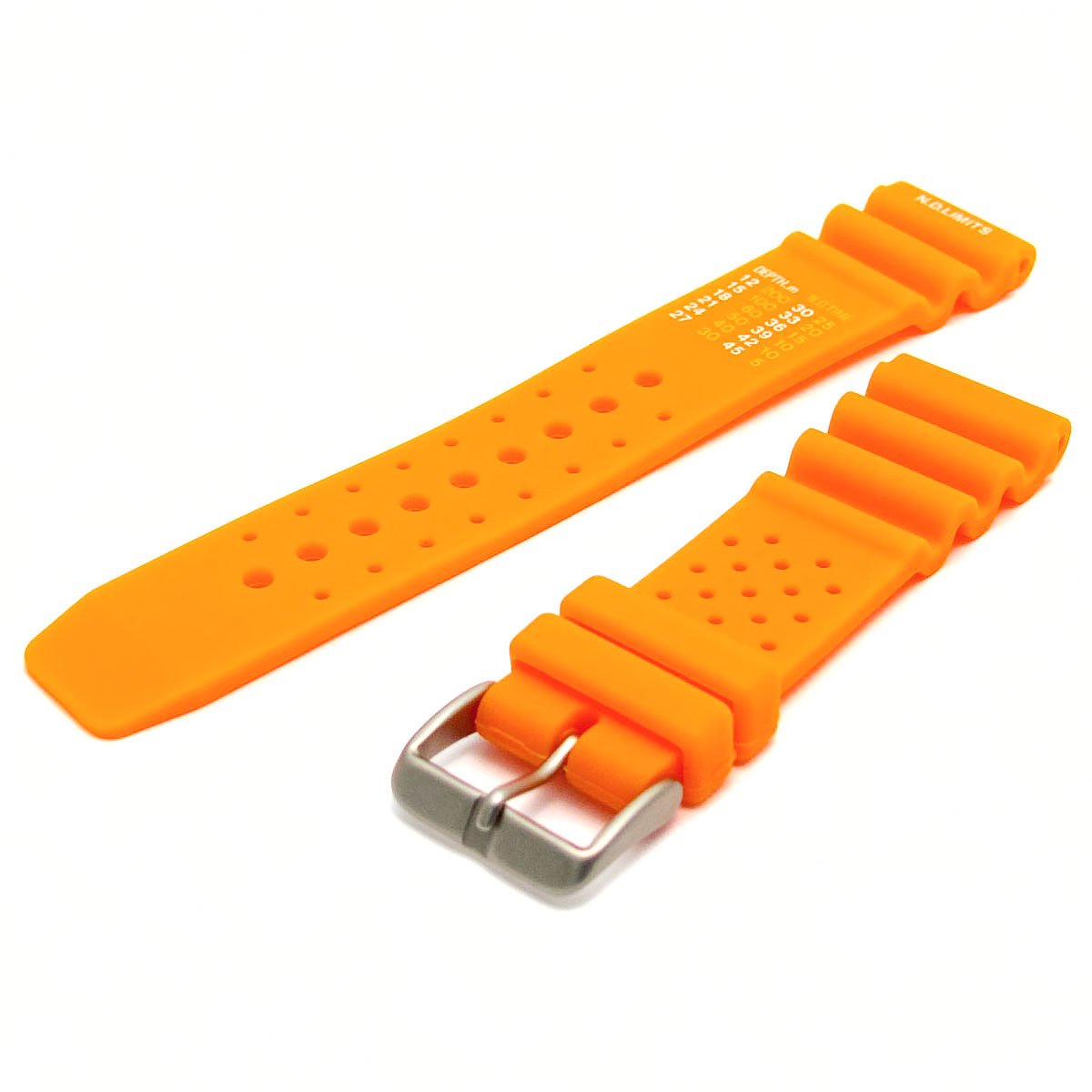 ND LimitsHigh-Grade Polyurethane Scuba Divers Watch Strap 20mm Orange