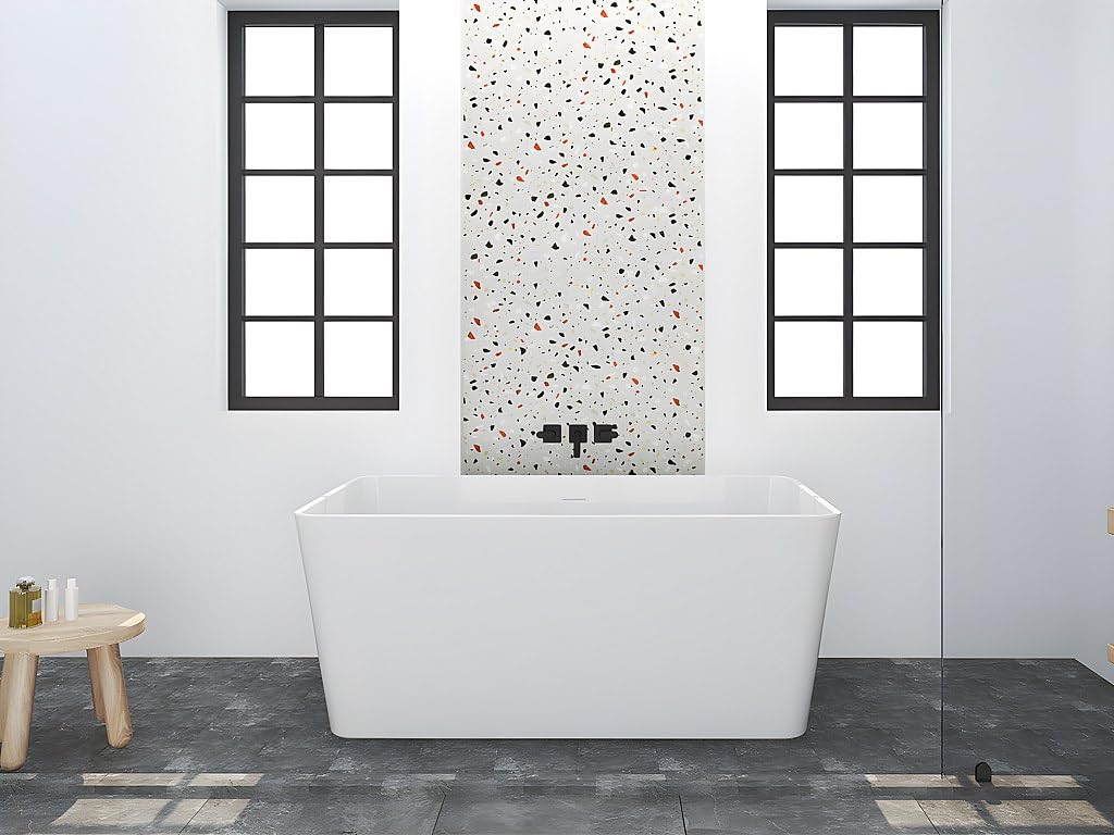 Vente-unique-Bañera exenta rectangular - 208 L - 150 x 75 x 55 cm - Blanco - Acrílico - SPICARA