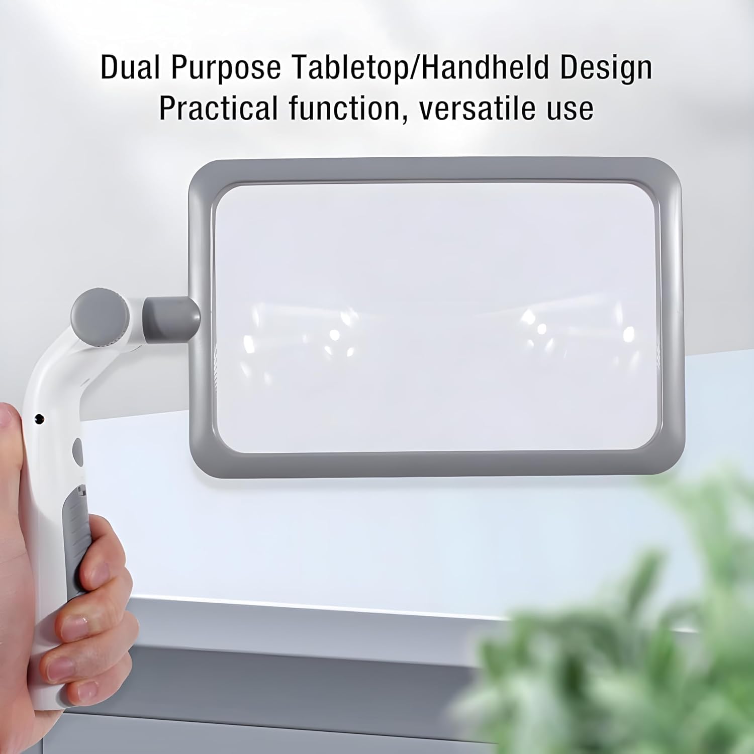 Breewell Magnifying Glass with Light and Stand Lighted Page Magnifier with 48 LED & 3 Light Modes Large Magnifying Glass Hands Free for Seniors Reading, Close Work | White 3