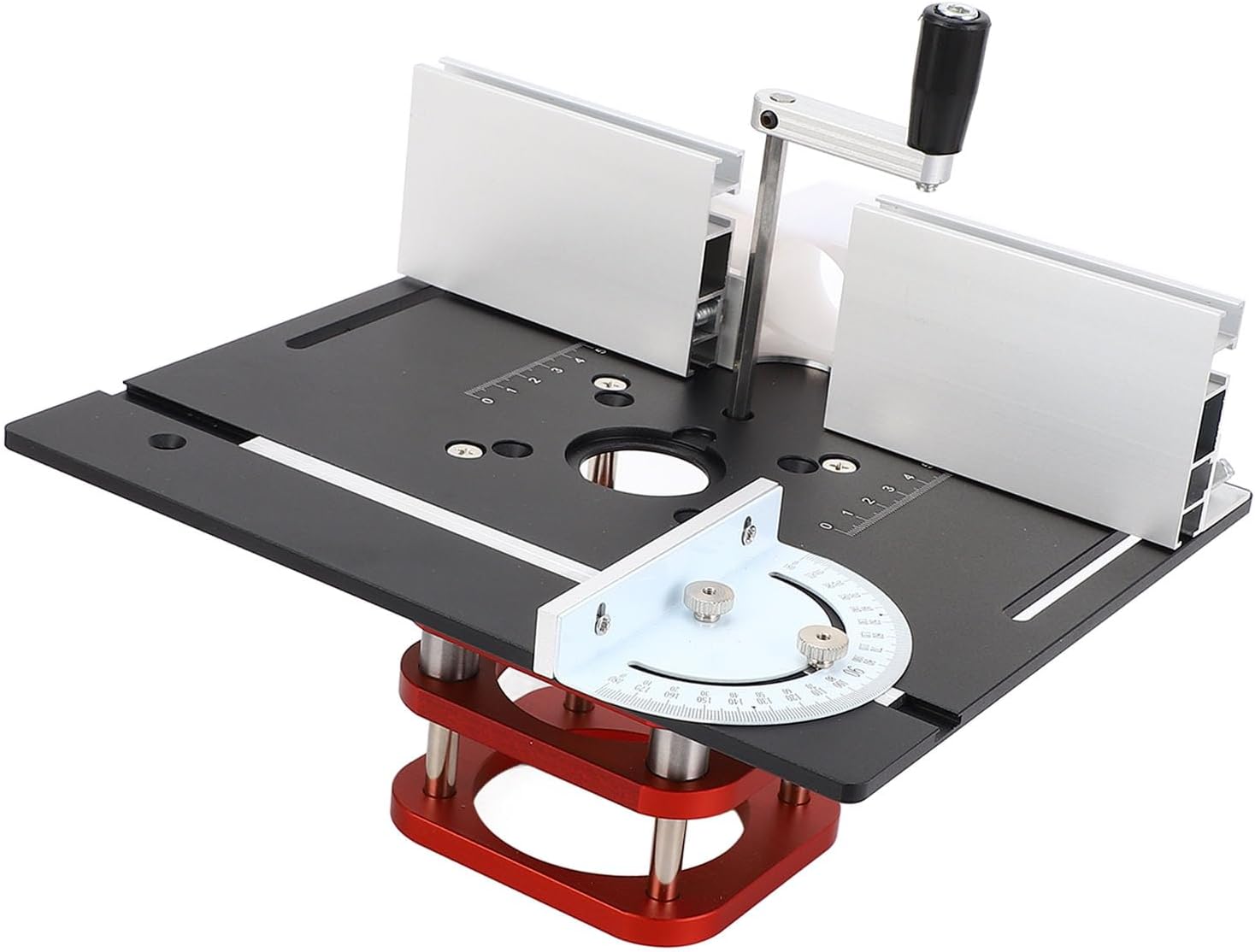 Jeanoko Precise Router Table Base with Adjustable Height for Woodworking Machinery, Universal Design for Motor Diameters 64-66mm, Sturdy Metal Construction for Engraving Machines, for Slotting