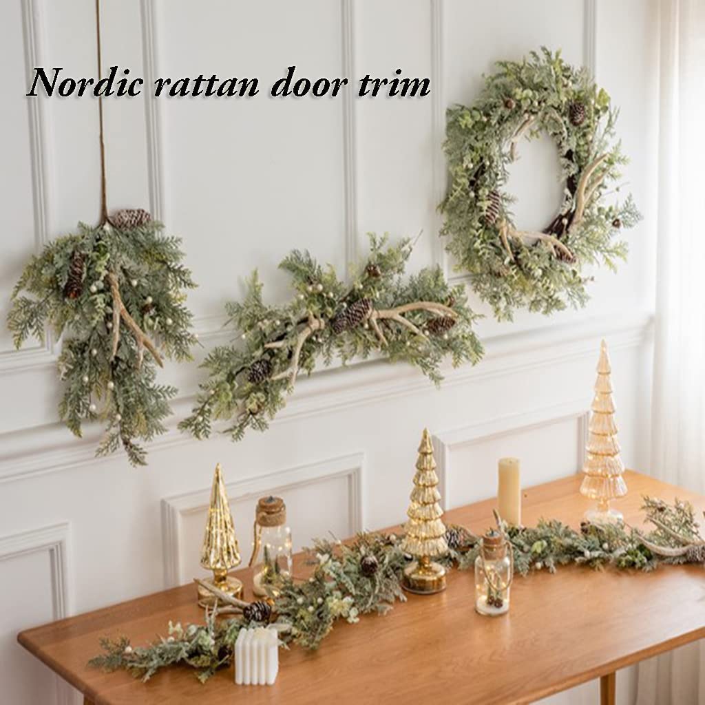 Guirlandes Couronnes Faites à la Main Couronne de rotin Porte d'entrée Magnifiques couronnes de noël pour Les Vacances fête de Mariage décor à la Maison Tous Les Jours Peut être réutilisé