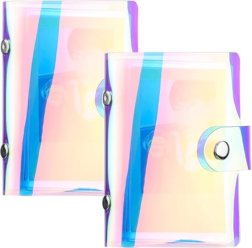 Ndsox Paquete de 2 mini álbumes de fotos de 2 x 3 con 36 bolsillos, portatarjetas Kpop portátil con una sola mano, compatible con cámaras Fujifilm