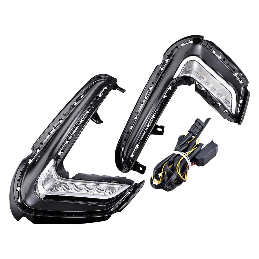 Astra Depot Compatible with Hyundai Elantra LED DRL Fog Lights Dual Function Sequential Turn Signal LH RH 2016 2017 2018